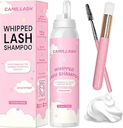 CL CAMILLASH Shampoo De Espuma Para Limpeza Cílios Whipped Lash Cream Sem Perfume, Kit Banho Extensões 100 Ml, Uso Em Salão E Casa