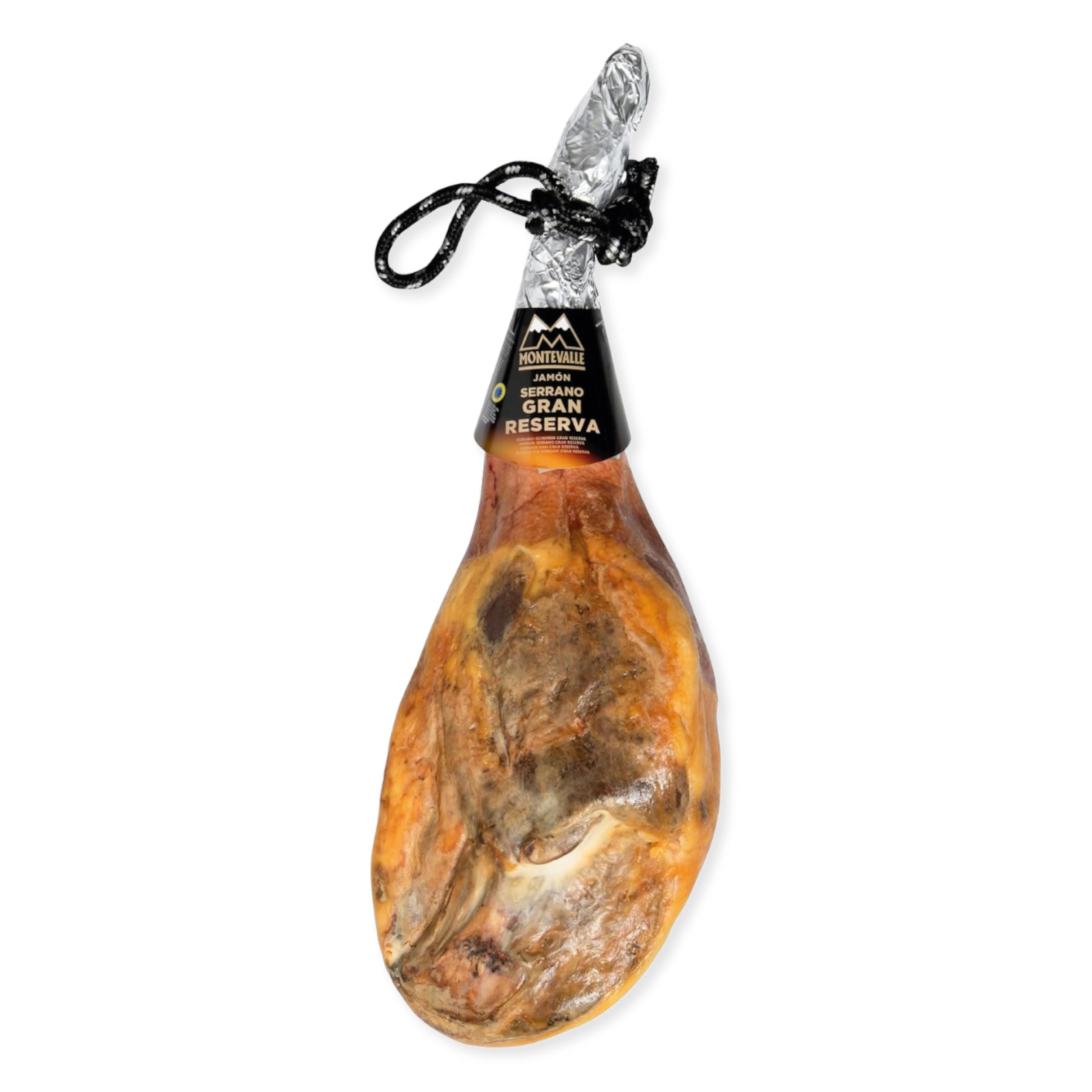 Montevalle Jamón Serrano Gran Reserva | Prosciutto Spagnolo Stagionato 20 Mesi | Pata Intera con Osso 7-8 kg | Eccellenza Gourmet per Taglio a Coltello Professionale in Cucina