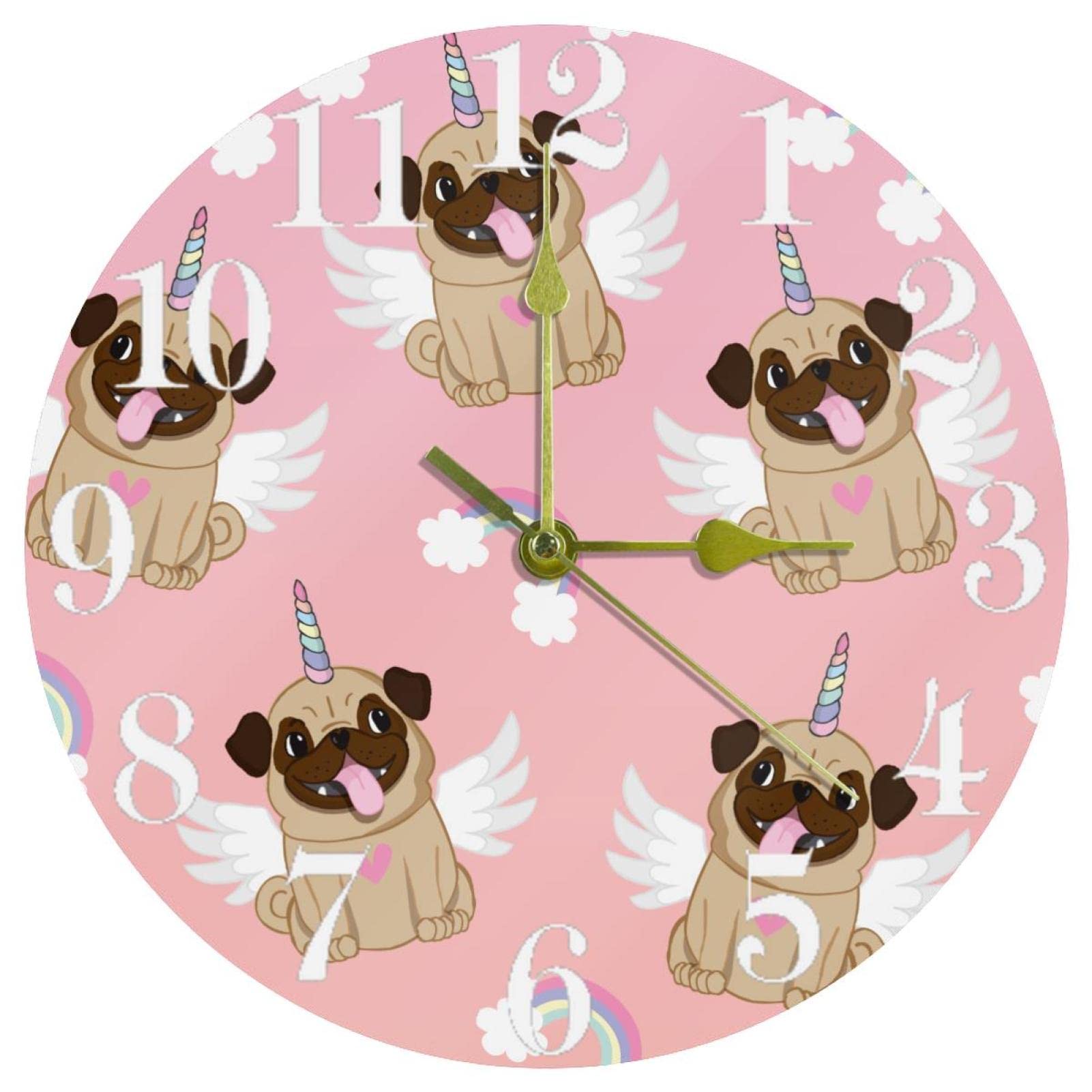Horloge murale carlin licorne 25 cm silencieuse à pile pour cuisine
