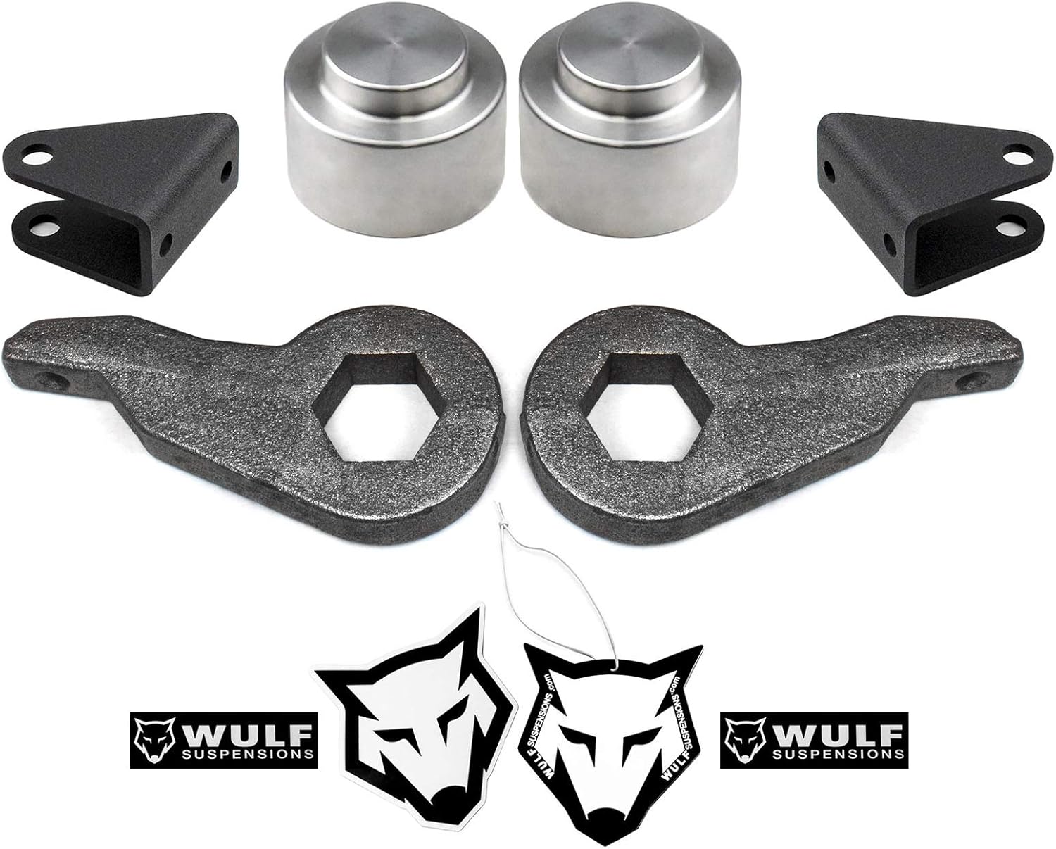 Wulf 1 to 3" Front 2" Rear Leveling Lift Kit with Shock Extenders 2003 to 2010 compatible with model Hummer H2 4X4