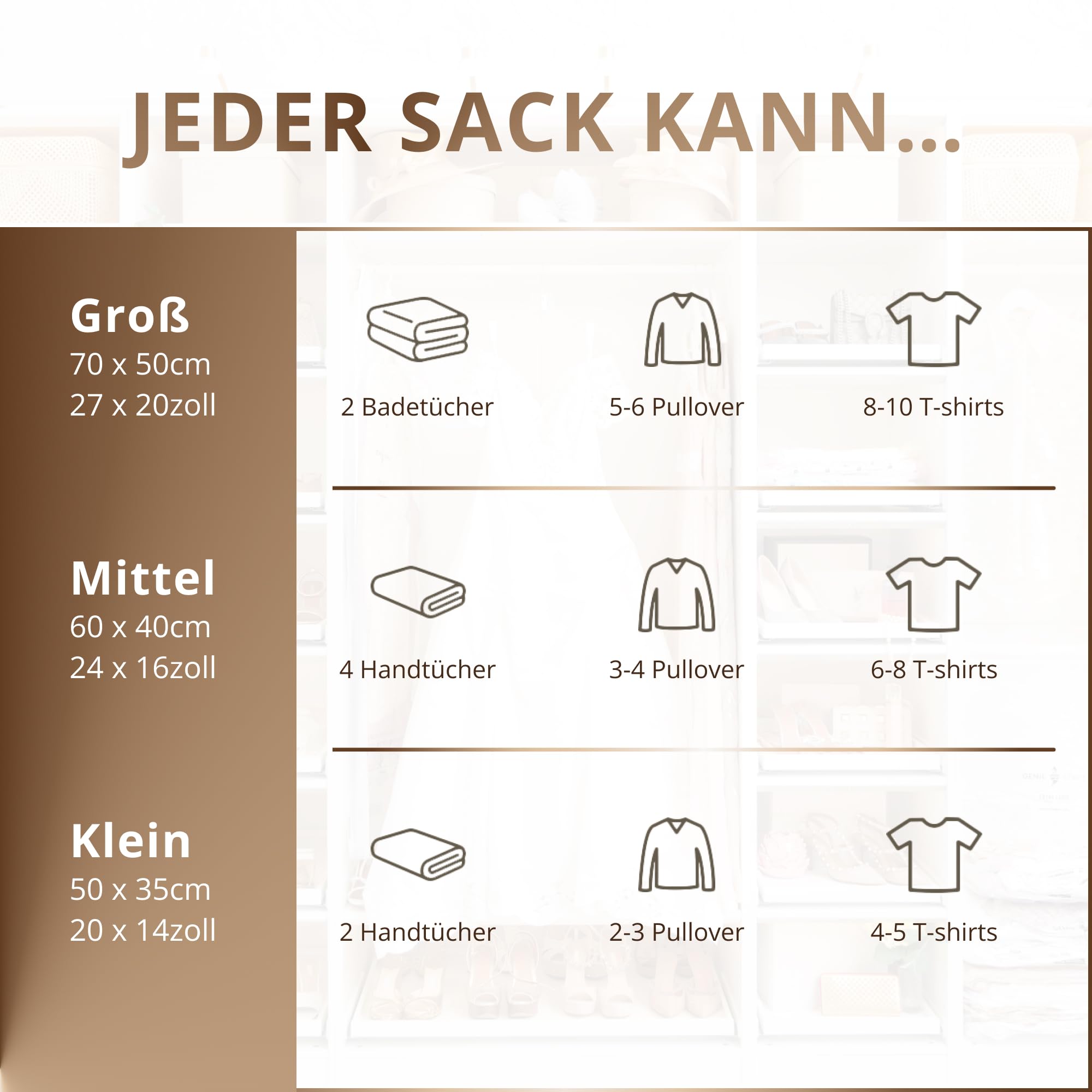 Vakuumbeutel 10er Set - Platzsparende Kompressionsbeutel Für Reisen