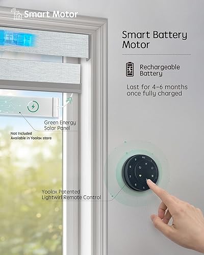 Miniatura 82 de Persianas de cebra motorizadas Yoolax compatibles con Alexa, persianas motorizadas con control remoto, persianas eléctricas inteligentes automáticas
