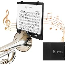 Marching Band, Flip Folio Folder for Flute,Trumpet,Trombone,Cornet Sheet Music Lyre for Brass Instruments,Lightweight ABS Music Folder,One-Handed Page Turning