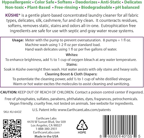 Miniatura 3 de Limpiador líquido a base de plantas de la colada de la colada de la marca K SHE todo en 1 superhipoalergénico + delicados 64oz