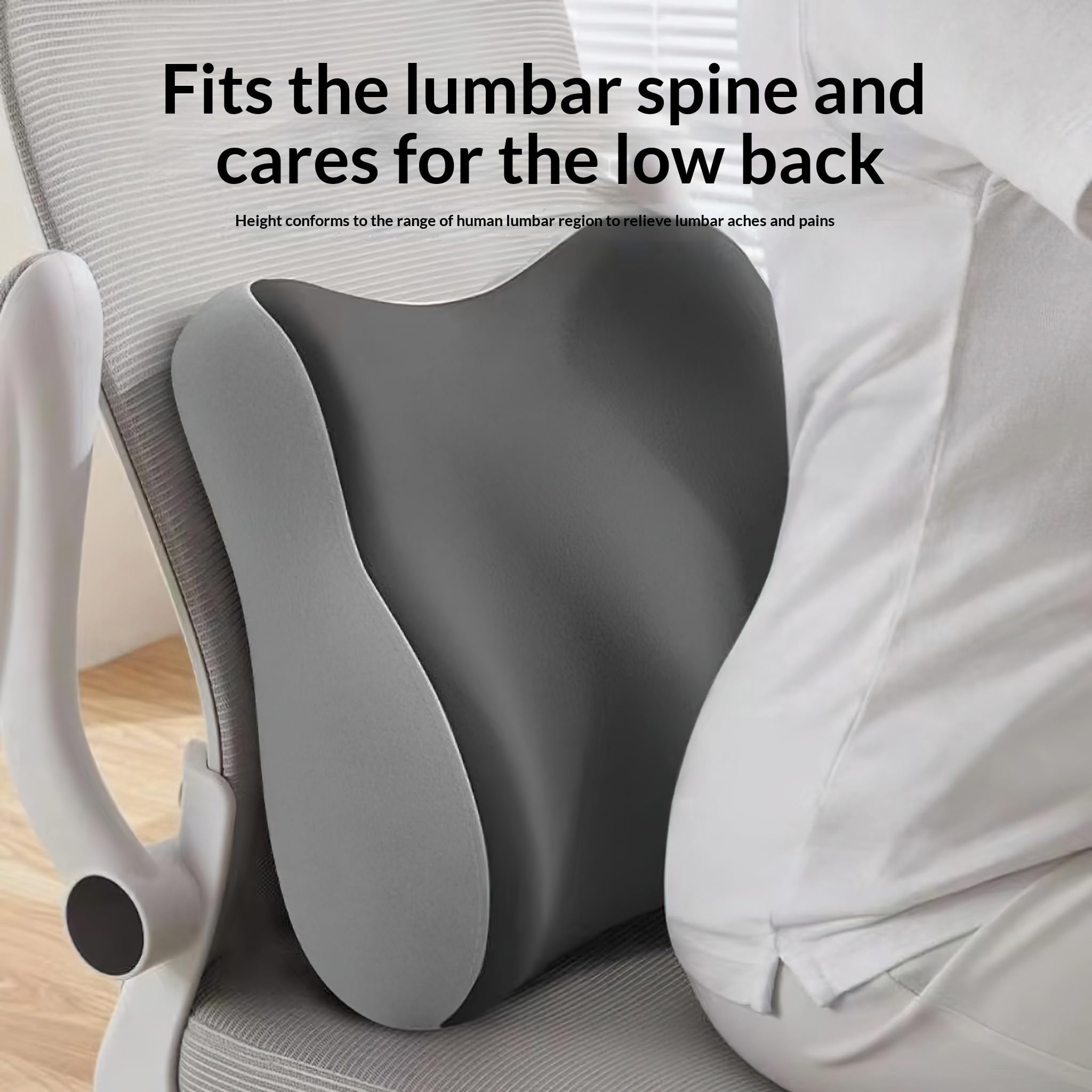 Cojín Lumbar para Coche Soporte Lumbar para Oficina | Tela Transpirable, Espuma Viscoelástica, Soporte for la Cintura, para Oficina, Asiento Coche