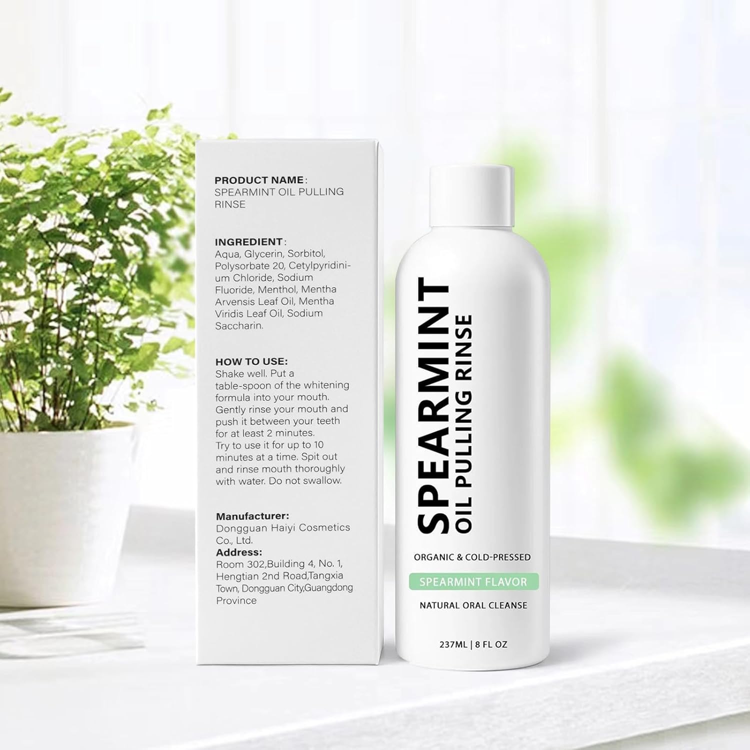 White Spearmint Oil Pulling Rinse, Cold-Pressed Coconut Mouthwash for Teeth Whitening, Powerful Organic Peppermint Oil Maintain Gum Health & Freshness Breath - Image 8