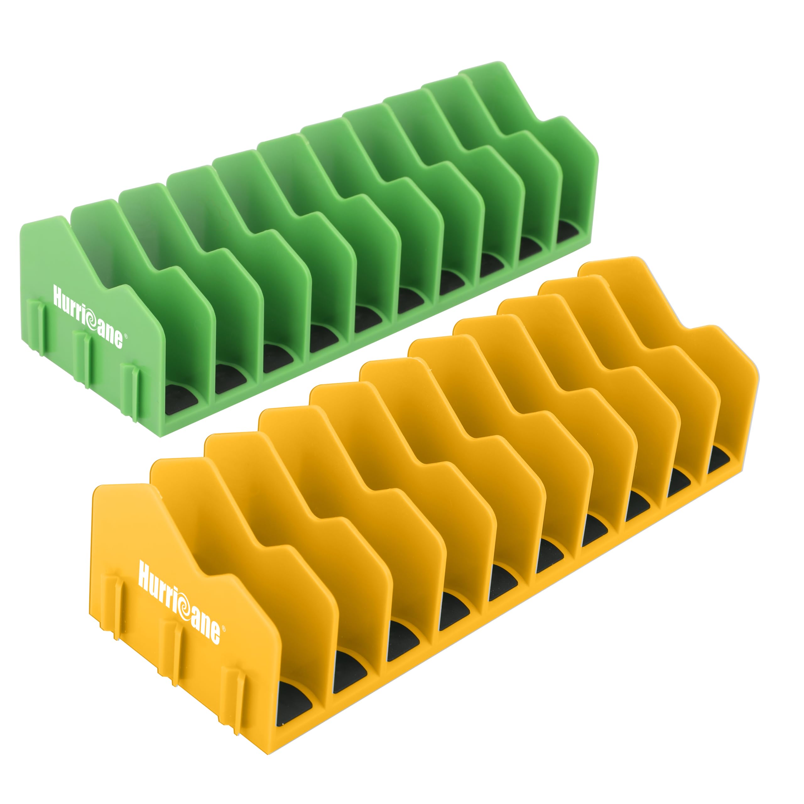 HURRICANE Pliers Organizer Rack, Pliers Cutters Organizer with Non-Slip Rubber Base, Keep Tools Organized in Drawers, 2 Pack, Extendable Design, Fit 3'H Drawers and More，Yellow and Green