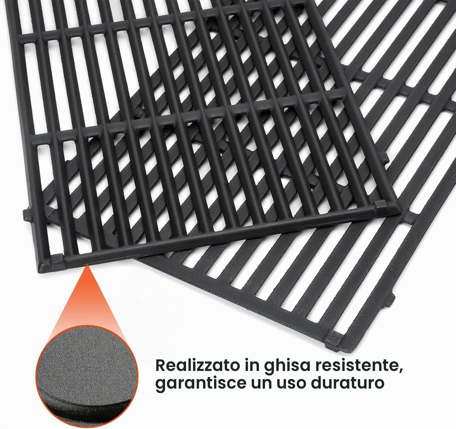 onlyfire Griglia di Cottura in Ghisa per Griglie a Gas Weber Serie Genesis II e Genesis II LX 300, Griglia di Barbecue per Weber Genesis 2022, Griglia di Ricambio per Weber 66802/66095