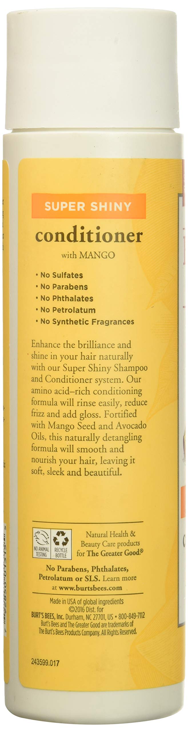 Burts Beessuper Shiny Mango Conditioner Sulfate Free Conditioner