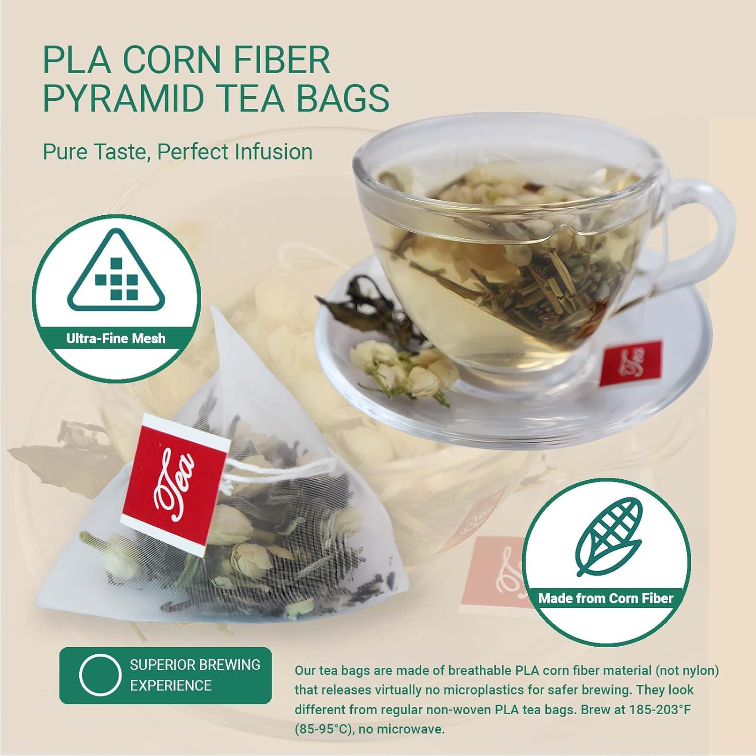 ADMIRINGAZELAND Jasmine White Tea Bags - 30 Count Fujian White Peony Leaf & Real Jasmine Flowers Blend with Pyramid Bags, Morning & Afternoon Chinese Tea Gift for Women & Men, 2.1oz