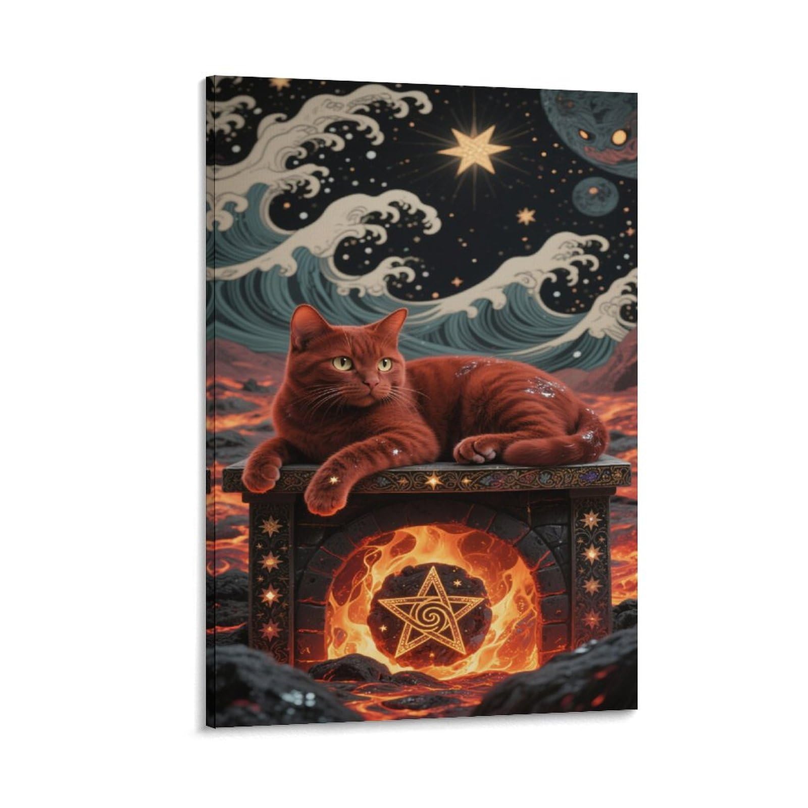 Toile relief 3D texturée de qualité premium chat MEFESE 30x45