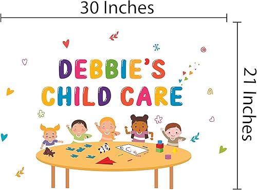 Miniatura 7 de DAYCARE - Vinilo multicolor con letras artísticas personalizadas, decoración de nombre, diseño de dibujos animados, calcomanía de pared extraíble