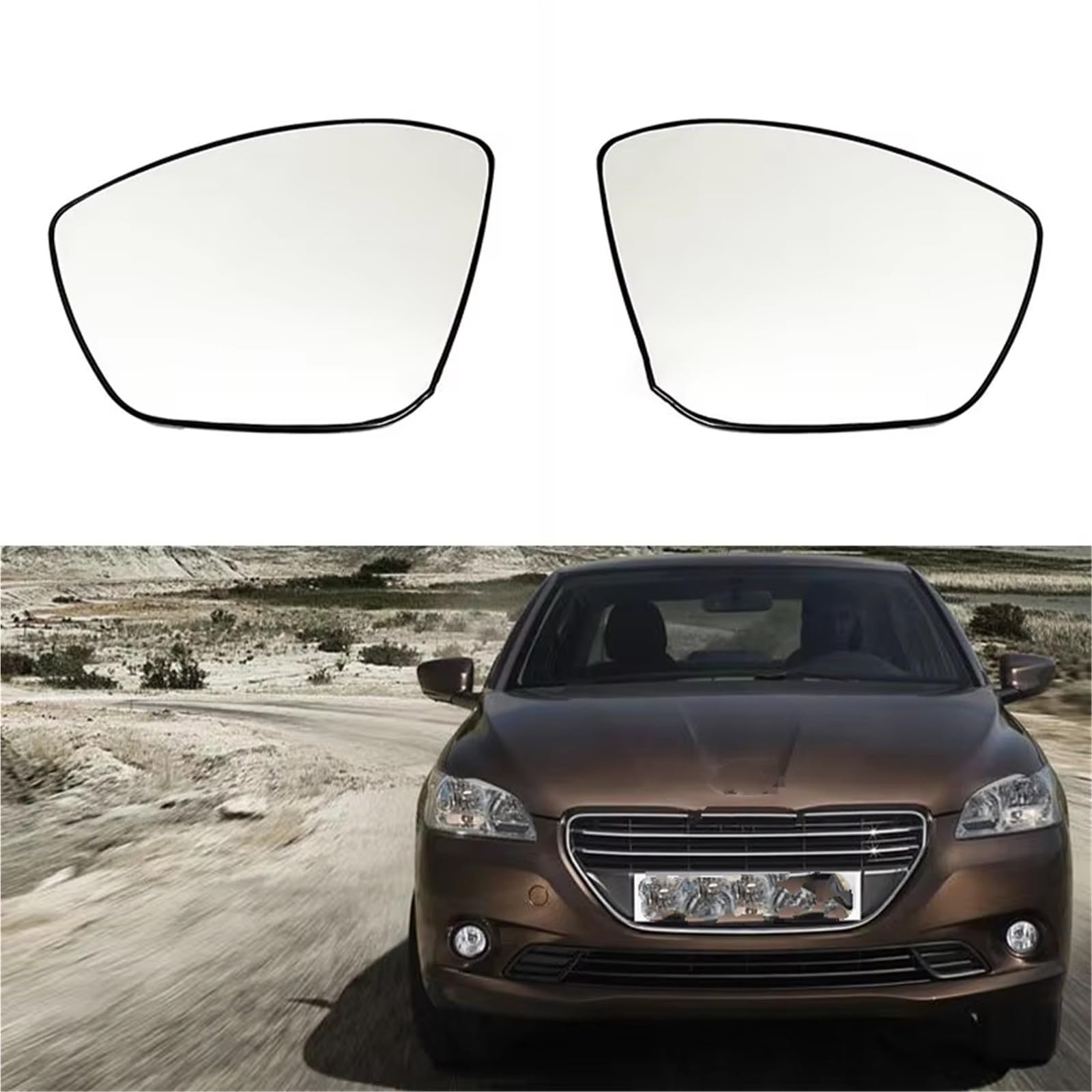 Compatible Avec Peugeot Pour 208 308 2012-2019 Remplacement De Vitre Rétroviseur Latéral Chauffant Gauche Et Droit Pour Voiture OEM : 1607512180 1607512280 Verre Miroir Porte