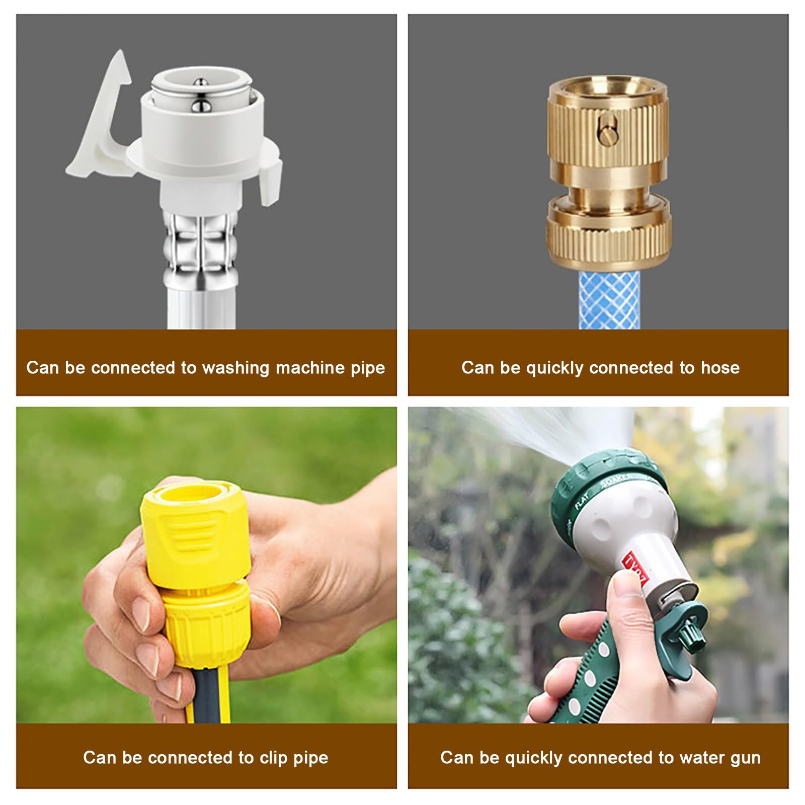 Rubinetto fontana da giardino esterno in ottone antigelo Yard/Hydrant, rubinetto per lavello da cucina commerciale, rubinetto freddo da montare sul ponte con 2 interruttori valvola separati(Negro)