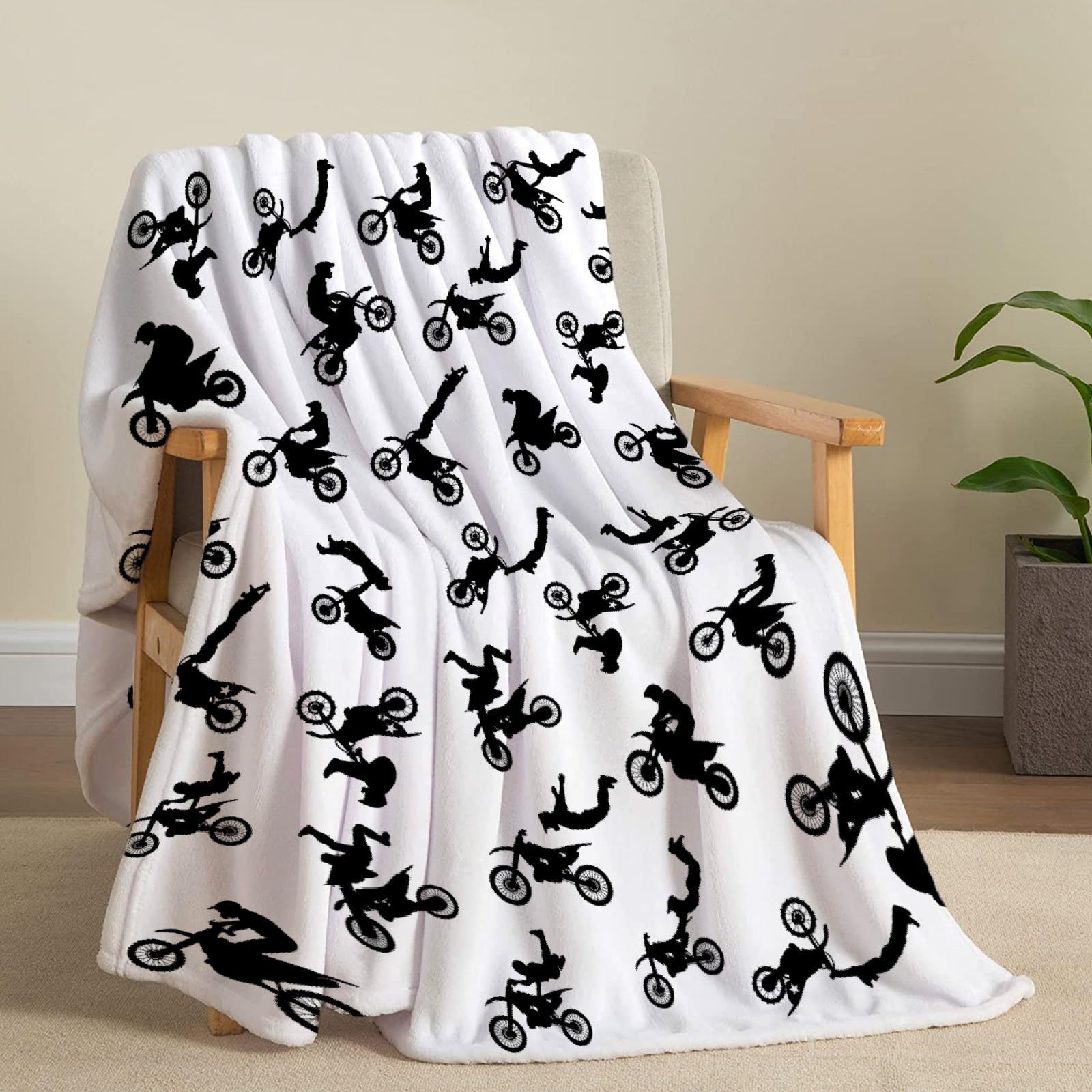 Manta de moto de cross, regalo para niños y niños, manta de motocicleta | Manta suave para niños y amantes de la motocicleta, regalo para niños, para decoración de sofá, cama, 50 x 40 pulgadas