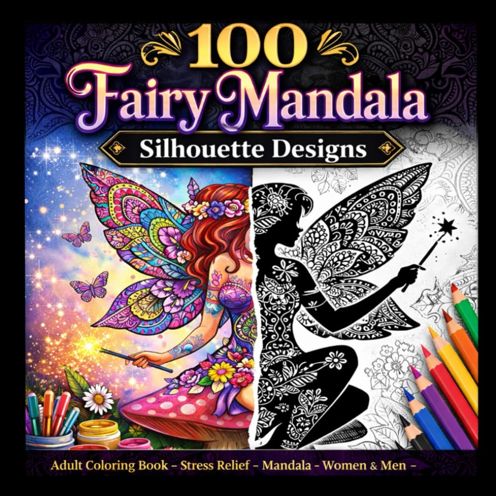 Livre de coloriage mandala fée adulte pour retrouver le calme sans écran