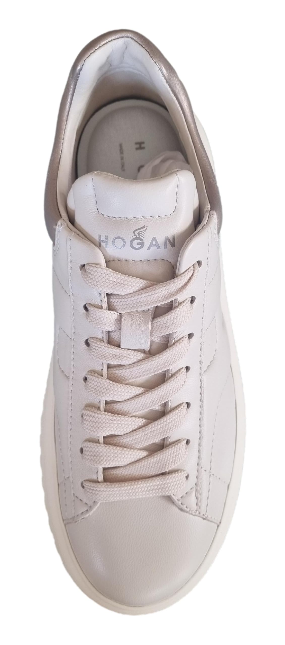 Hogan Zapatillas deportivas mujer H-Stripes HXW6450FC60KU00GAN Marfil y Oro