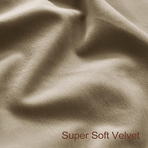 Miniatura 3 de Fcosie Cortinas de terciopelo extra anchas de 250 pulgadas de ancho x 102 pulgadas de largo, ganchos planos con forro blanco, cortinas de telón de