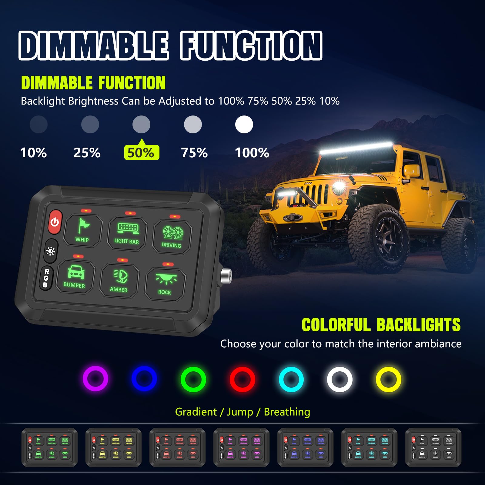 Amazon.co.jp: ZAMLIE RGB 6ギャングスイッチパネル 防水アルミニウム