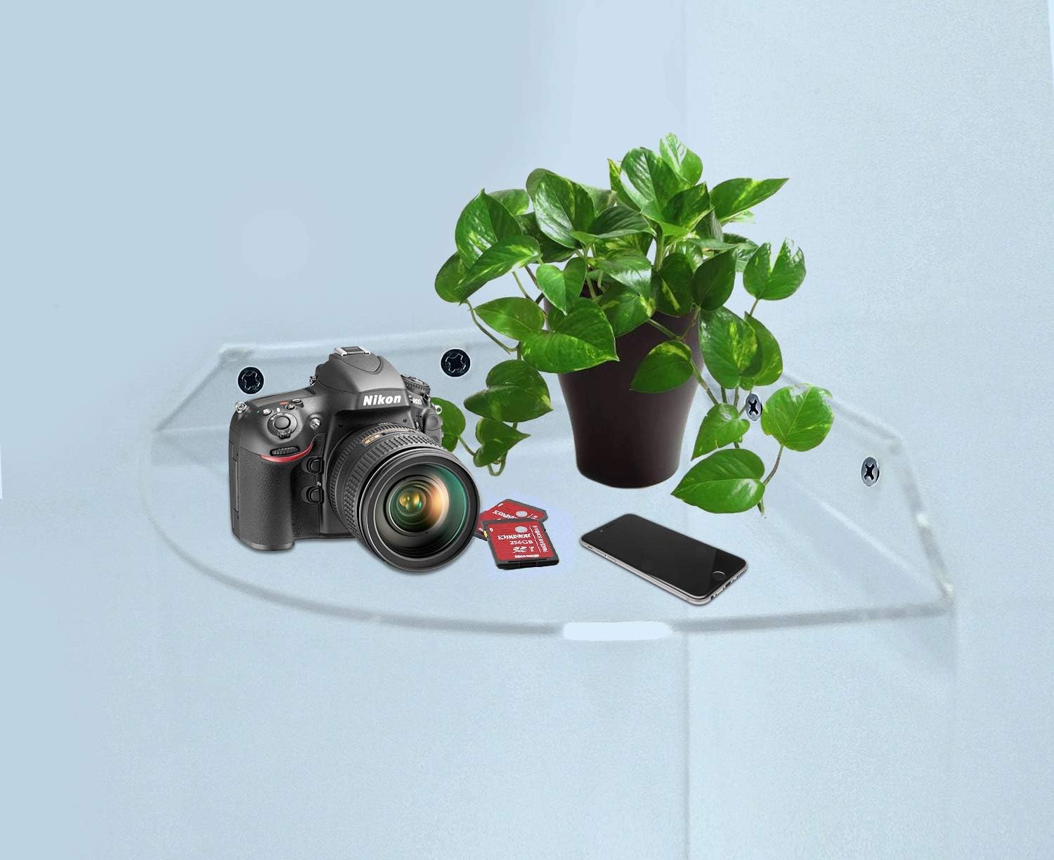 Blingsoul, Acrylic Clear Floating Corner Shelf Set, 5mm Thick Heavy