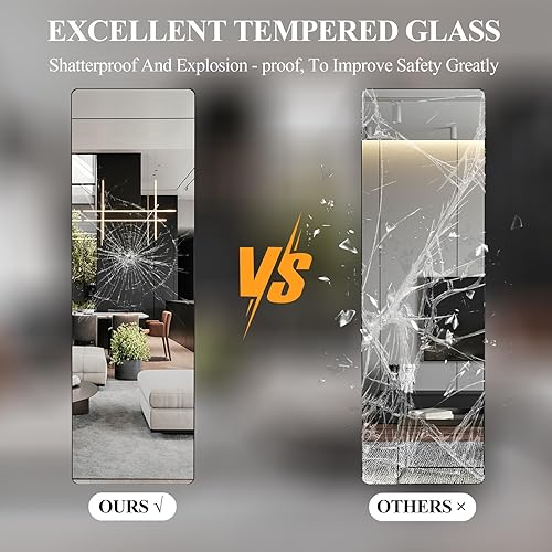 Miniatura 5 de Espejo de pared de 47.2 x 14.5 pulgadas, para colgar sobre la puerta, espejo de pared horizontalvertical, espejo de tocador de tamaño completo