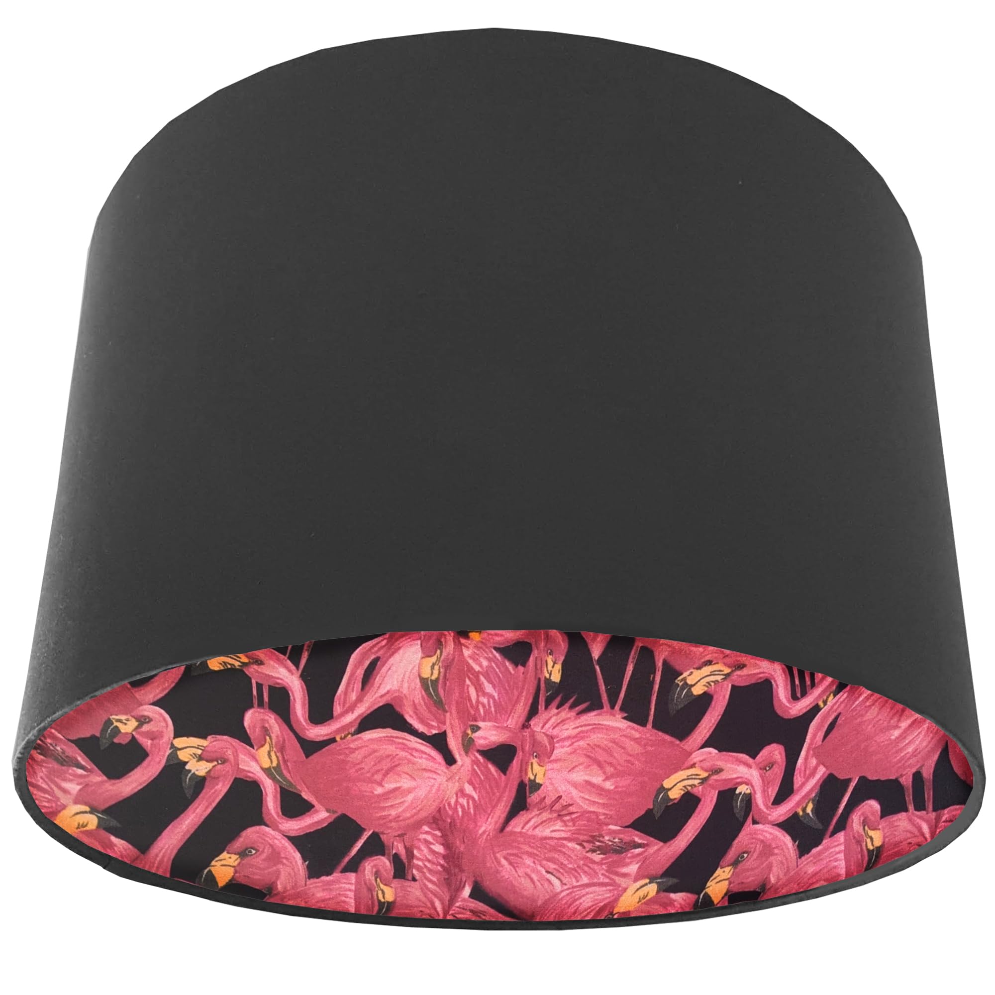 Tropical Flamingo Pink Light Shade with Choice of Colour Lining (Dark Grey)