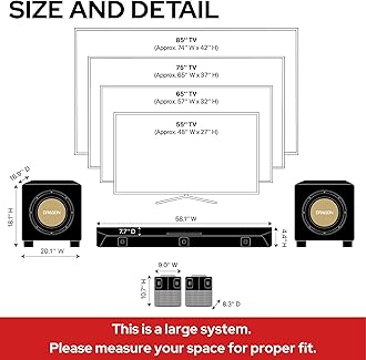 Nakamichi Dragon 11.2.6 Ch Surround System w Dolby Atmos/DTS:X Pro (Pro Cinema Engine), HiFi AMTs, Dual Reference 12" Subs, Bipolar Surr, 6 Discrete Height Ch, 3850Watts Max Output. AVR Grade Soundbar