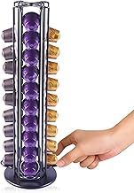 Meelio Black Coffee Pod Holder Carousel Coffee Capsule Holder Compatible with 40 Pods, 360 Degree Rotatable Coffee Pod Storage Organization