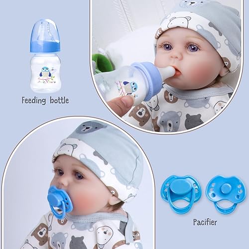 Miniatura 4 de Juego de 11 piezas de ropa de muñeca Reborn de 20 pulgadas, accesorios de ropa de oso para muñecas Reborn de 17 a 22 pulgadas, ropa de niño con