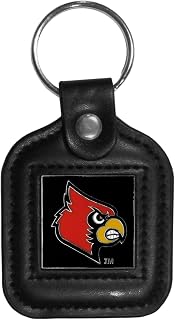 NCAA Siskiyou Sports Fan Shop Louisville Cardinals Square Leather Key Chain One Size Black