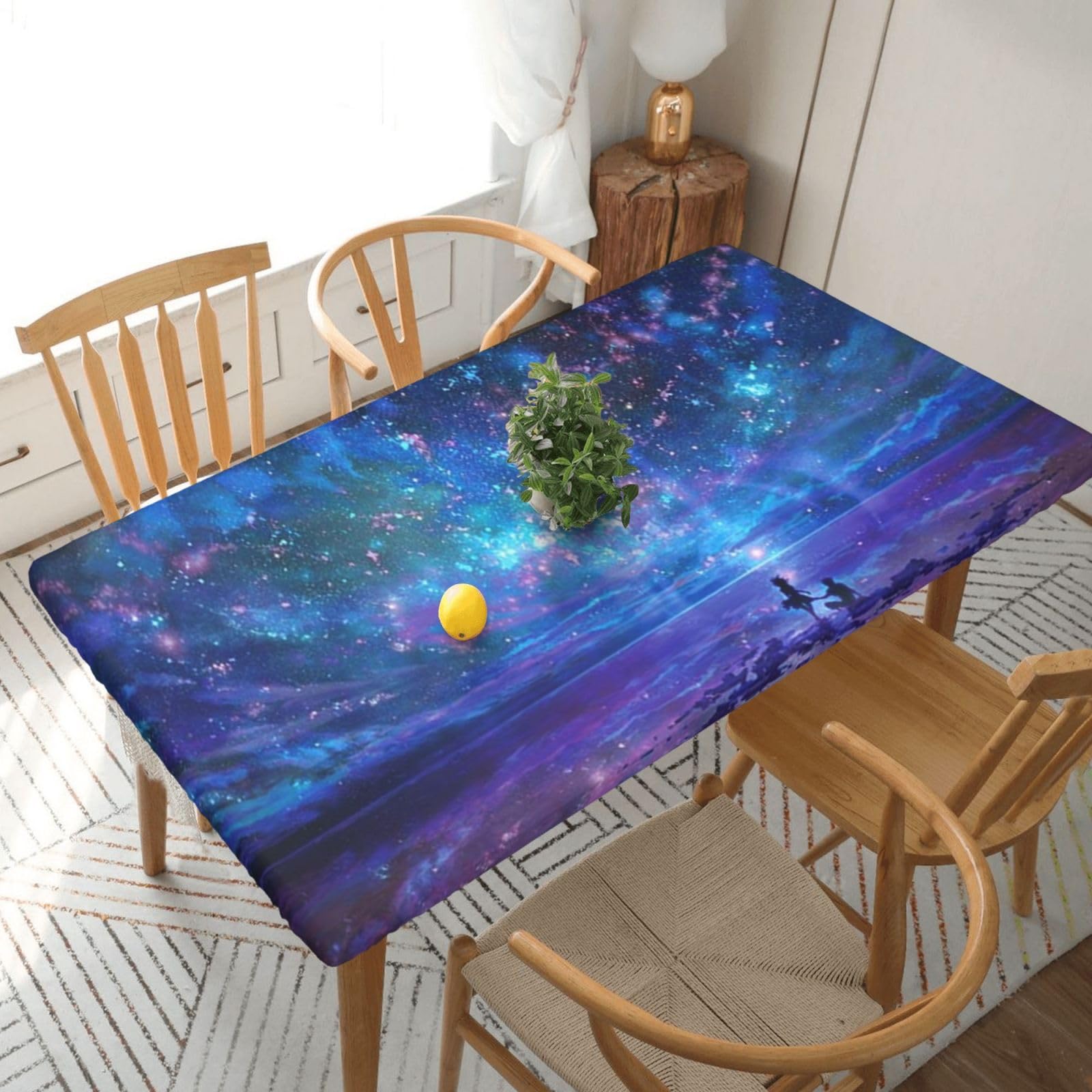 BNVSADC Northern Lights Printed 5FT Tablecloth Polyester Kitchen Water Resistant Table Cloth Dining Table Decoration Table Covers, 152x76 CM