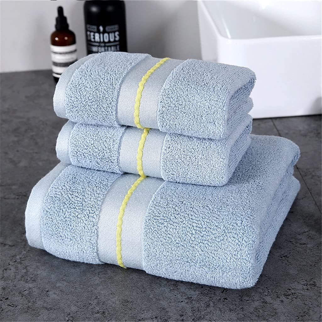 Bh Towels,Long-Staple Cotton Towel Set Star Hotel Sin Towel Bh Towel Home Super Soft Absorbent Bhroom Face Towels/D/3Pcs Towel Set