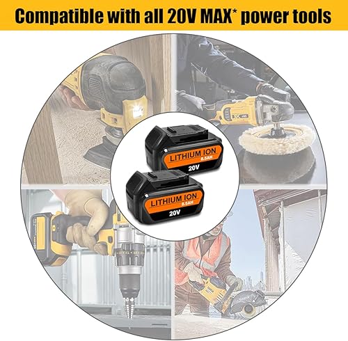 Miniatura 4 de Paquete de 2 baterías de alta capacidad de 20 V 8.5 Ah para Dewalt 20V Max XR 8.0Ah 7.0Ah batería DCB207 DCB208 20 voltios Max Litio Ion Batería