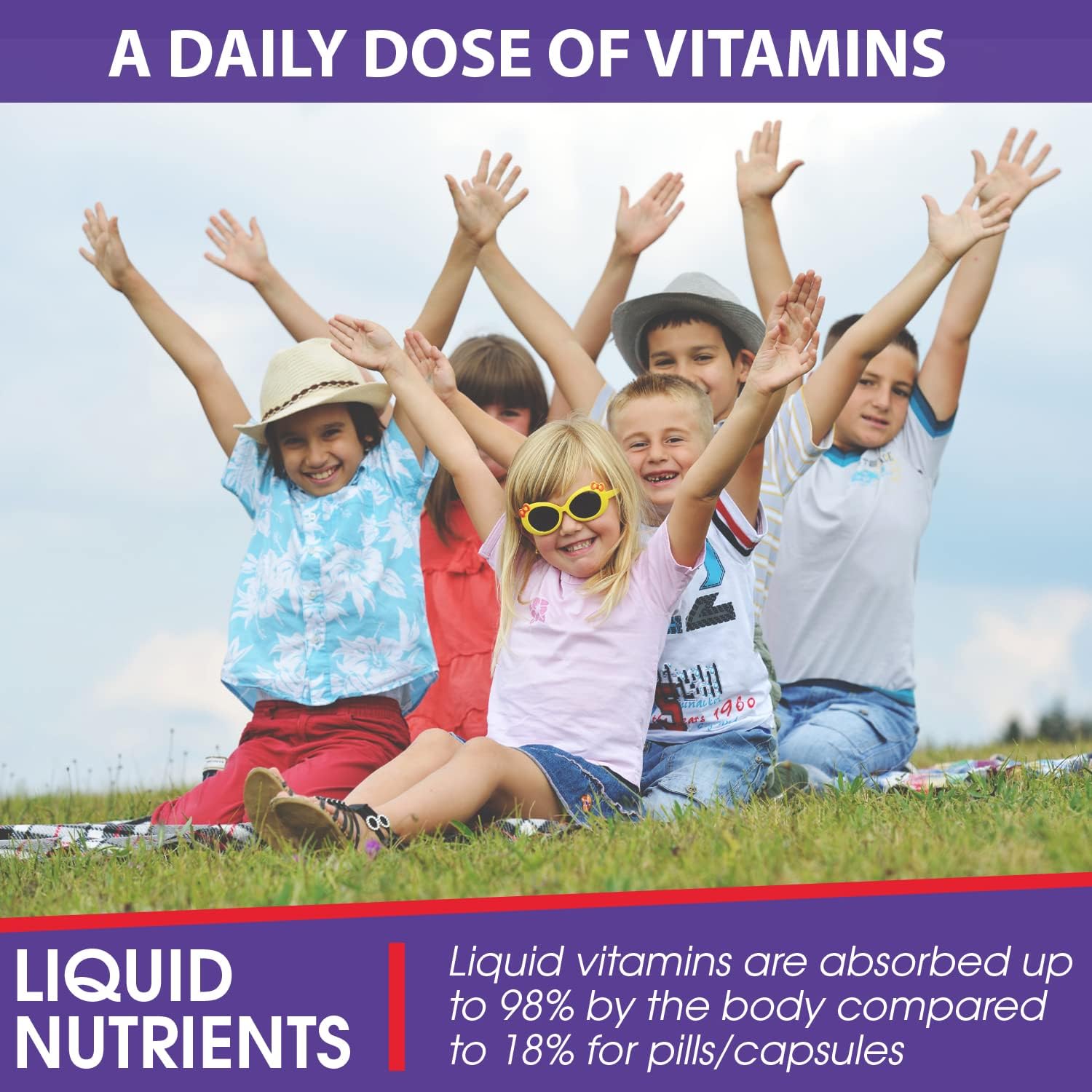 Buried Treasure Children's Daily Multi Liquid Multivitamin & Minerals Nutritional Dietary Vegan Supplement for Kids No Artificial Ingredients Non-GMO Natural Fruit Flavors