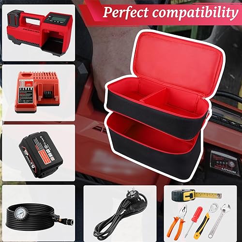 Miniatura 2 de Bolsa portátil para compresor de aire compatible con inflador Milwaukee M18, infladores de neumáticos, funda de transporte de bomba de aire, soporte
