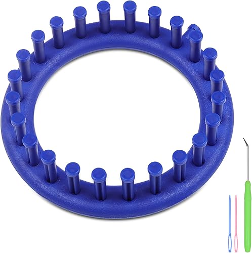 Miniatura 8 de Aeelike Telar de punto redondo  El juego de tejer de plástico incluye telar de punto circular, gancho y aguja de plástico  31 clavijas sombrero de
