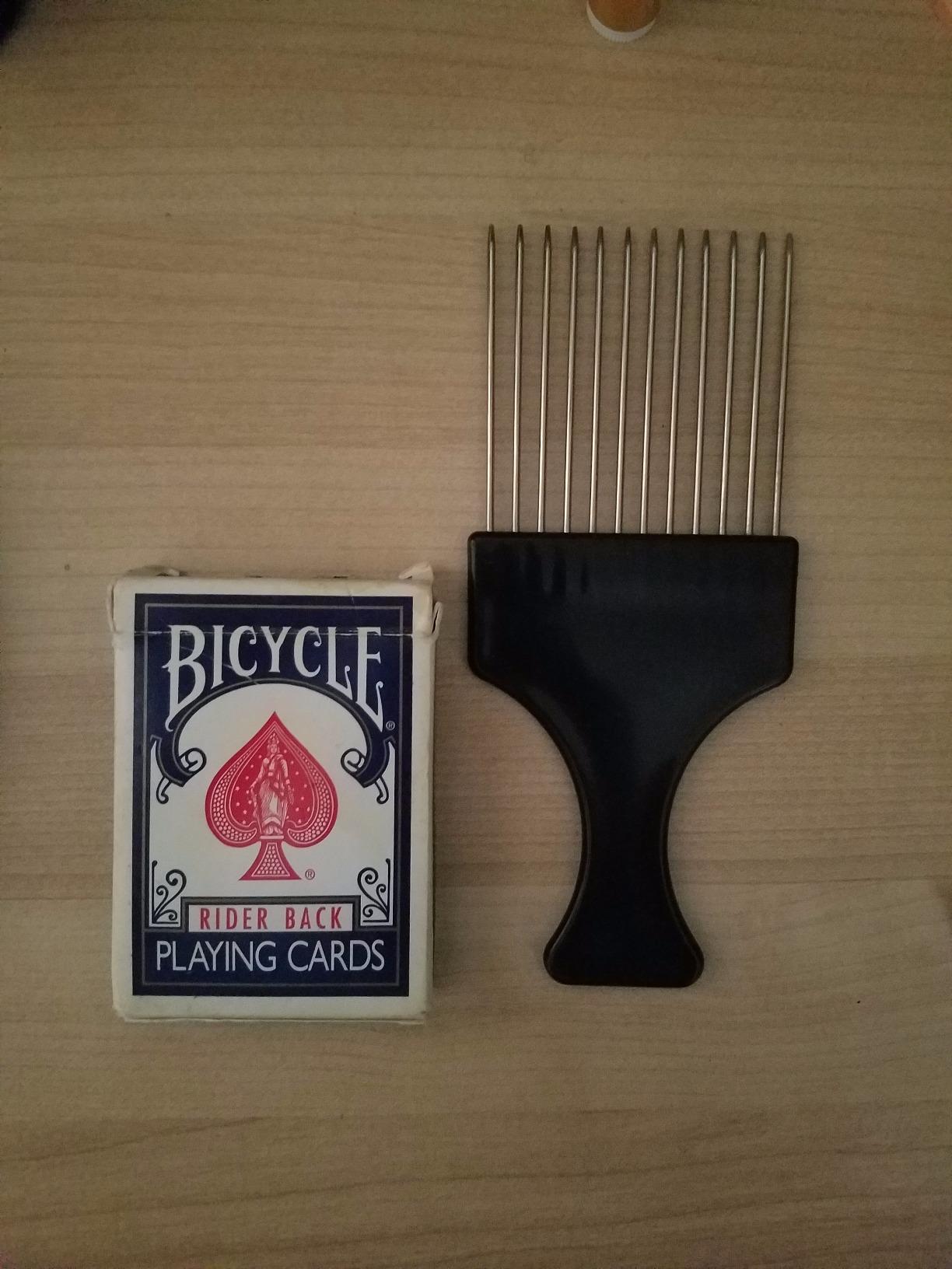 Titan Afro Pick w/Black Fist - Metal African American Hair Comb Straight