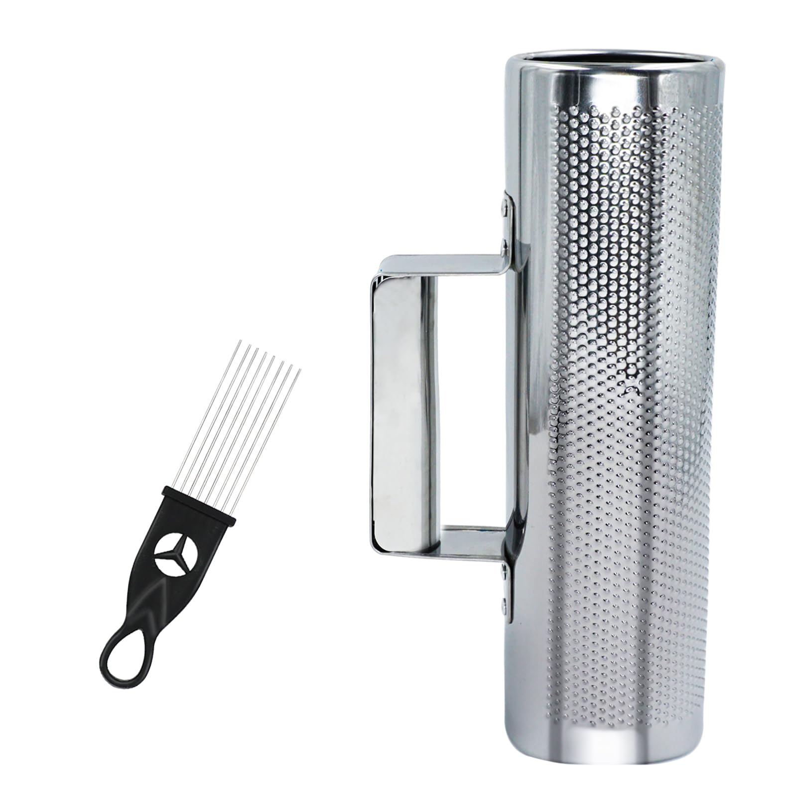Guiro Instrument Stainless Steel Guiro Shaker 10" 3" Percussion Instrument Guiro with Scraper Professional Band Accompaniment Sand Hammer Guiro Musical Training Tool