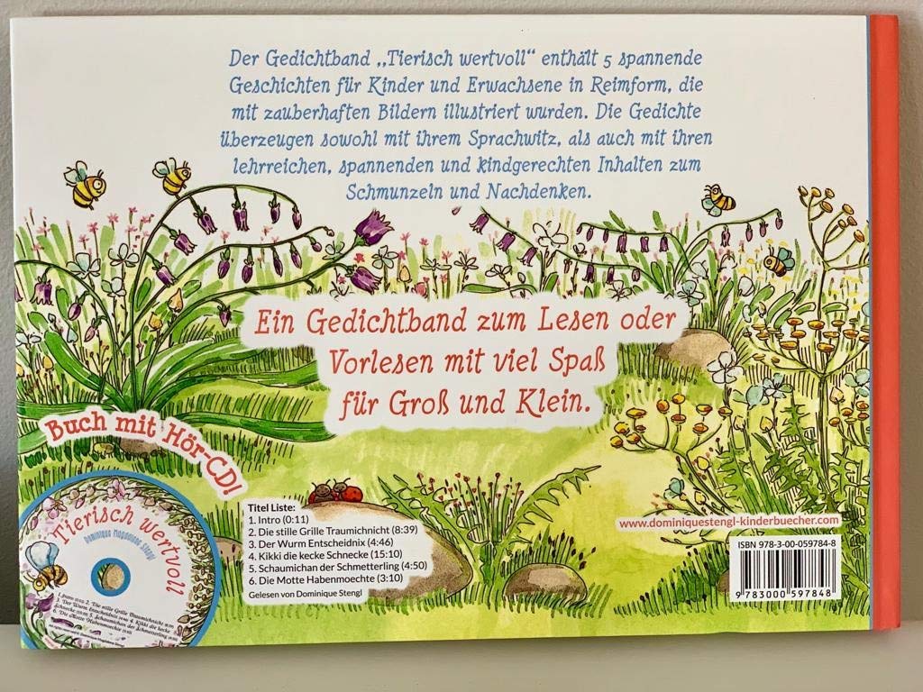 Tierisch wertvoll: Der besondere Gedichtband für Kinder