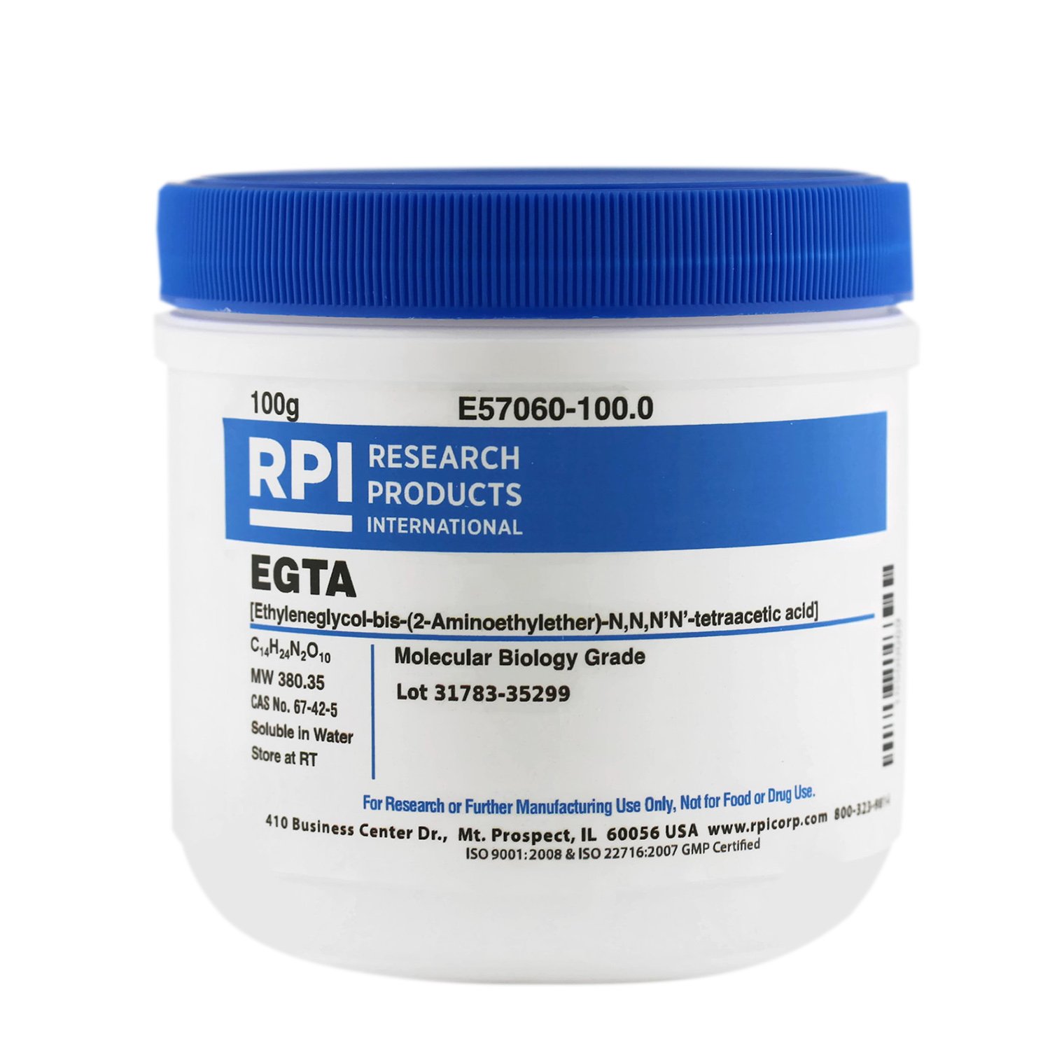 EGTA [Ethylene Glycol-bis(2-aminoethylether)-N,N,N',N'-tetraacetic Acid], 100 Grams