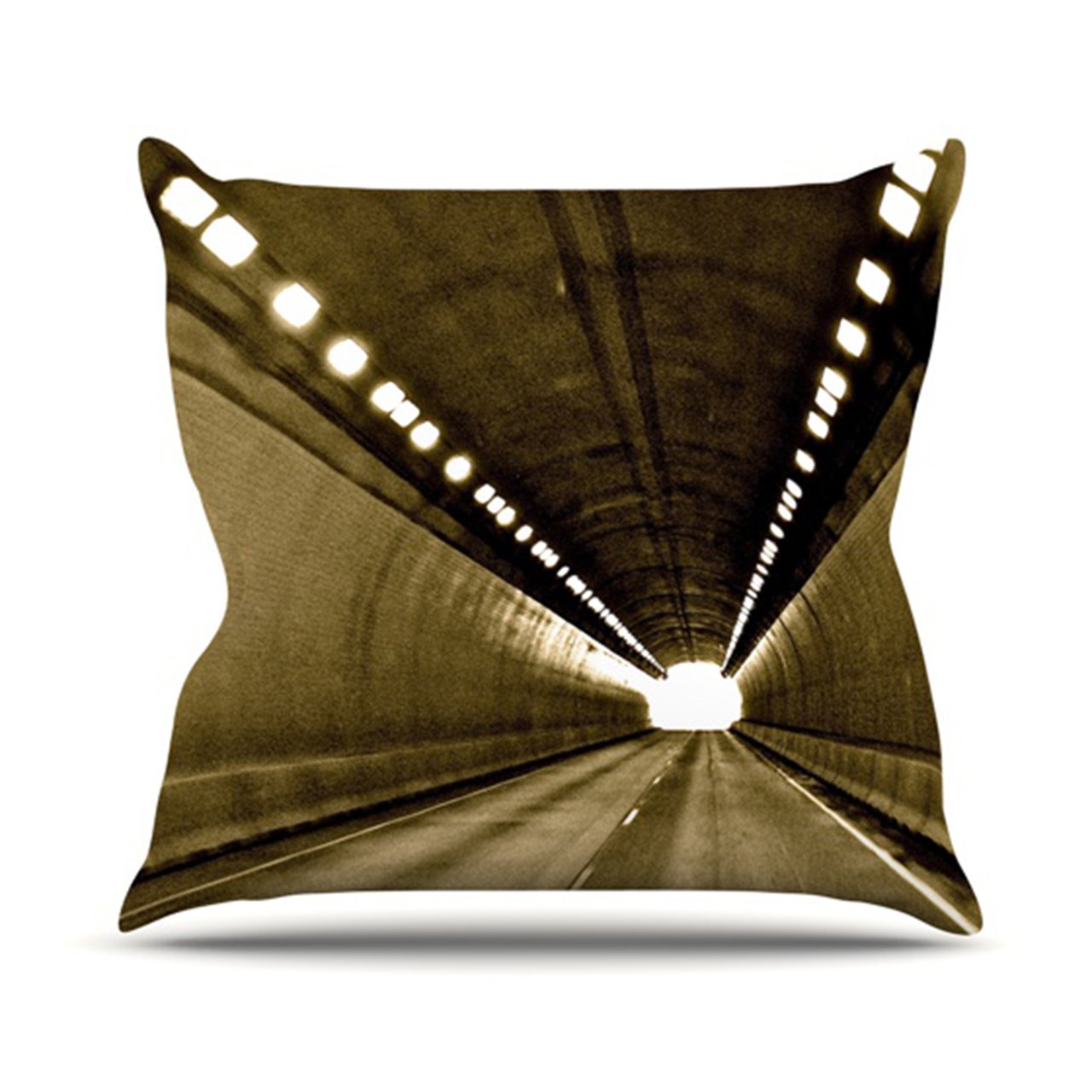 KESS InHouse ML1008AOP03 18 x 18-Inch "Maynard Logan Tunnel" Outdoor Throw Cushion - Multi-Colour