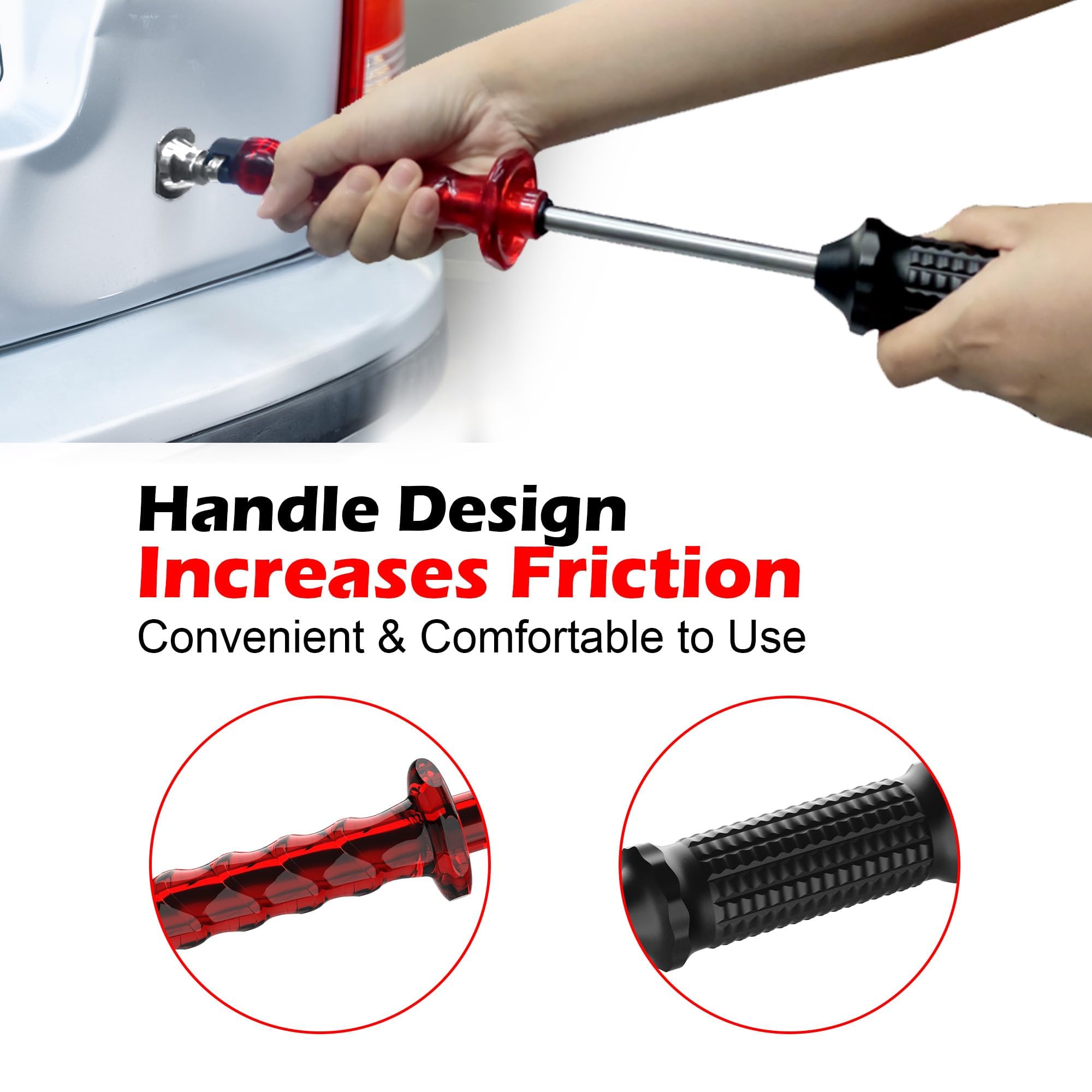 WOYO PDR100 - Extractor de abolladuras de martillo deslizante con pegamento frío, herramientas de reparación de abolladuras de coche, con 3 pestañas de tamaño, kits PDR para eliminación de abolladuras