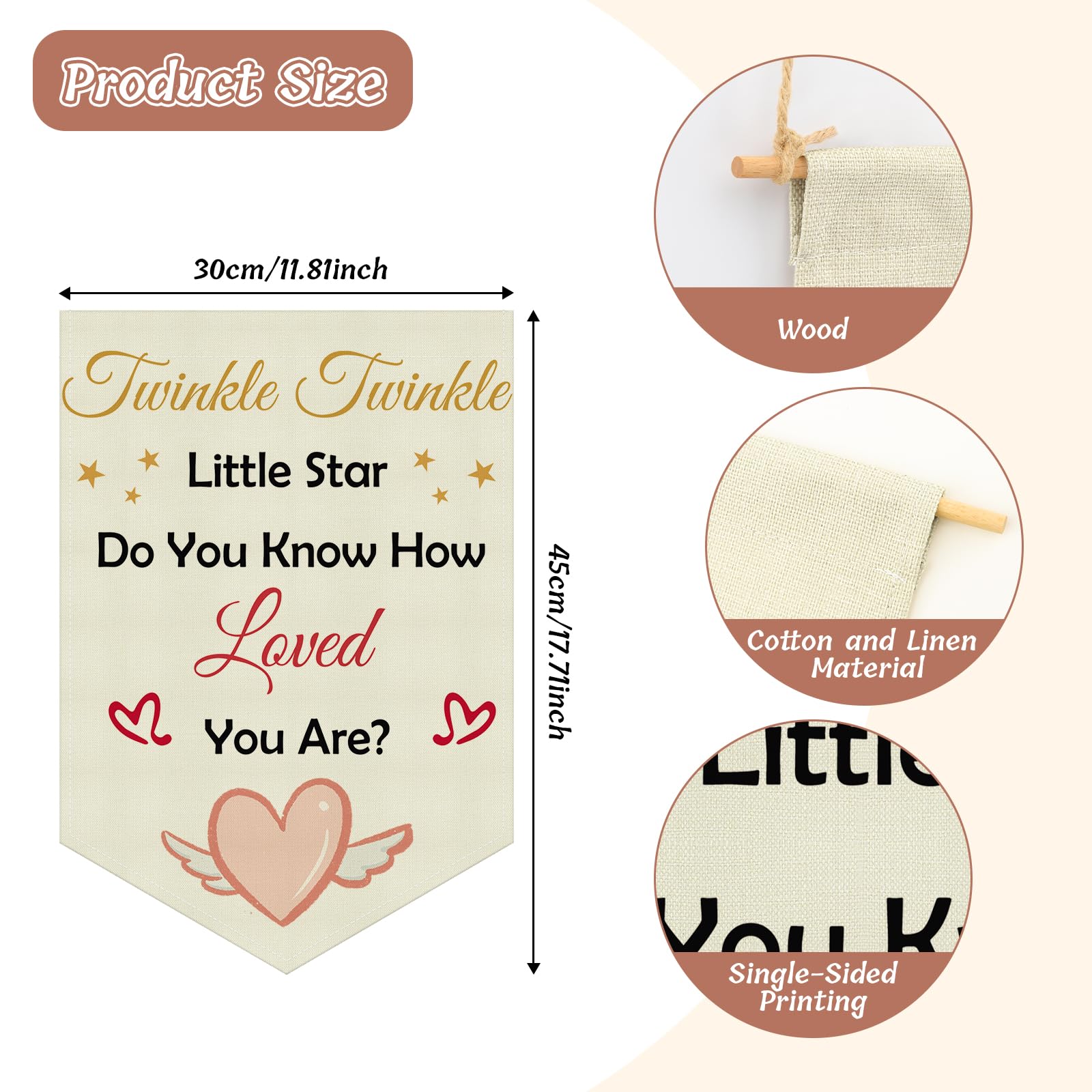 Kids Room Banner Wall Decor Hanging Pennant Flag Playroom Banner Nursery Wall Sign Decor for Kids room Bedroom Playroom Game Room Front Door Boys Girls Christmas Birthday Gifts Linen Cotton