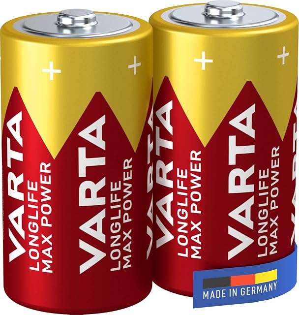 VARTA Longlife Max Power C Baby LR14 (2-pack) Alkaline Batteries  Made in Germany  ideal for toys and everyday devices
