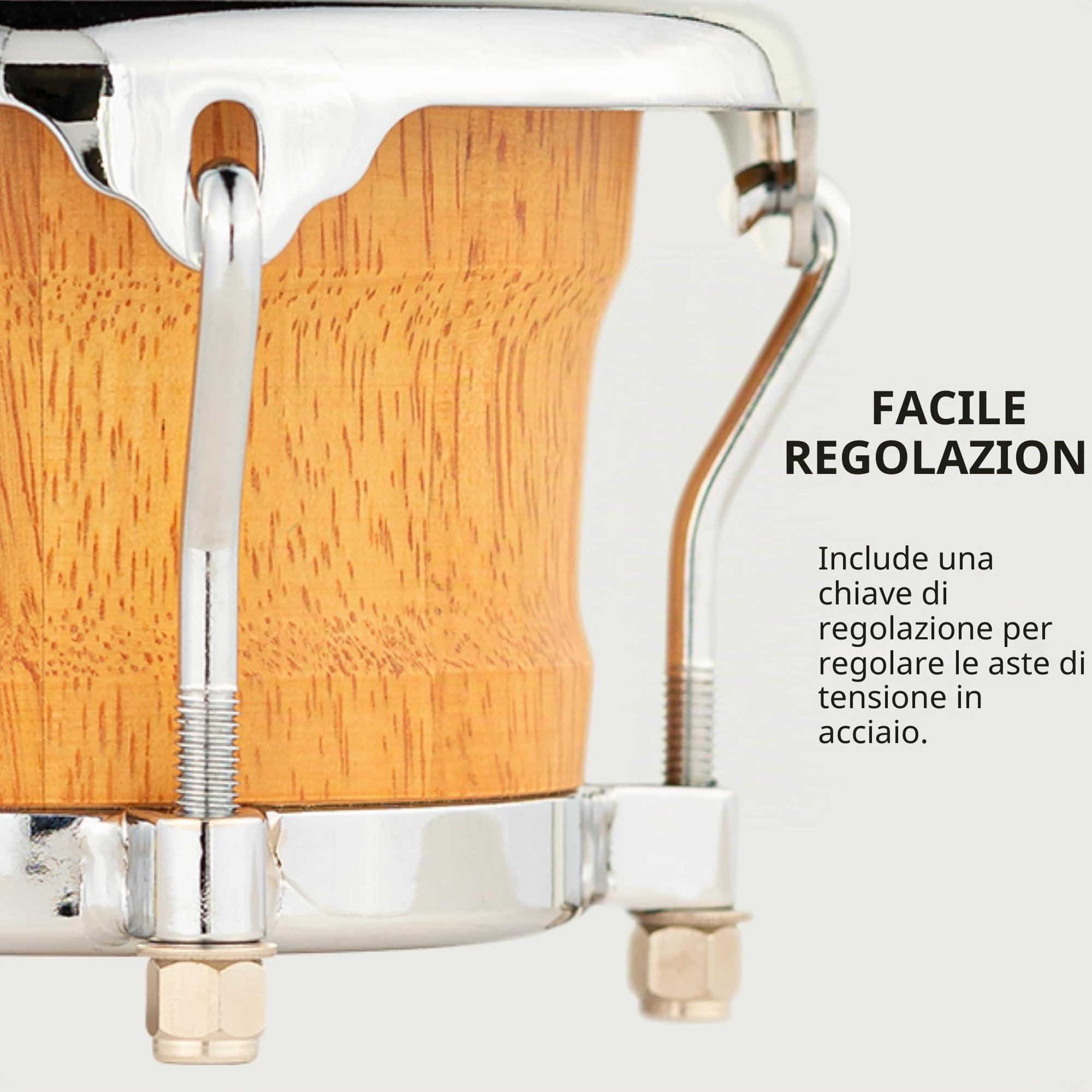 Meinl Mini Bongos FWB100, 3 1/2"+4 1/4", Super Natural - Bongo
