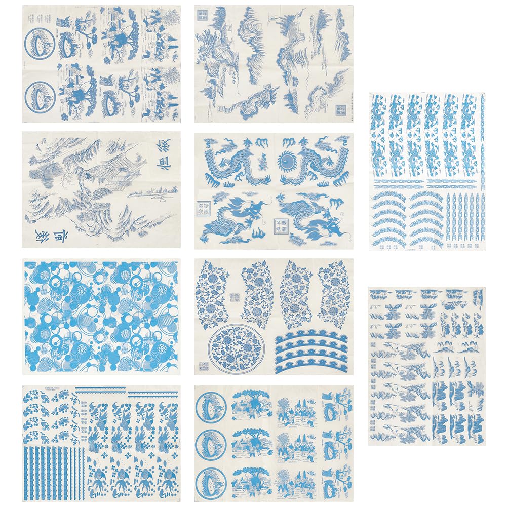 Papier de transfert poterie art overglaze WEBEEDY bleu pour décorer l'argile et l'émail