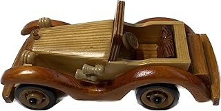 Wooden Antique Vintage Car Handcrafted Collectible Vehicle for Home or Office Decor Classic Car Model (E)