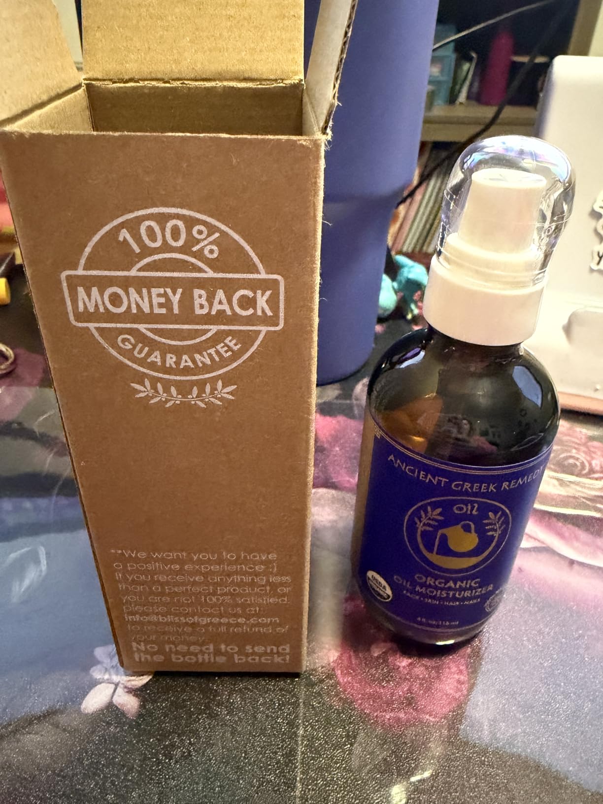 Ancient Greek Remedy Body Oil - Organic After Shower Face Oil & Body Moisturizer for Dry Skin - Almond, Jojoba, Olive, Lavender, Vitamin E Oils - Natural Clean Facial Skincare for Women & Men 4 oz