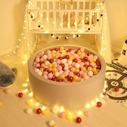 Miniatura 8 de GOGOSO Pelotas para niños pequeños, bolas de plástico para bebés, pelotas suaves en colores pastel, no tóxicas, sin BPA, rosa, dorado, blanco, rojo