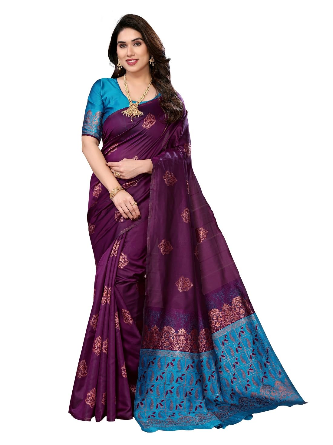 RAJESHWAR FASHION WITH RF Women's Kanjivaram Art Silk Saree Soft Banarasi Style Sari With Blouse Piece For Wedding
